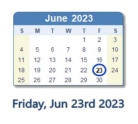 June 23, 2023 (Friday) .